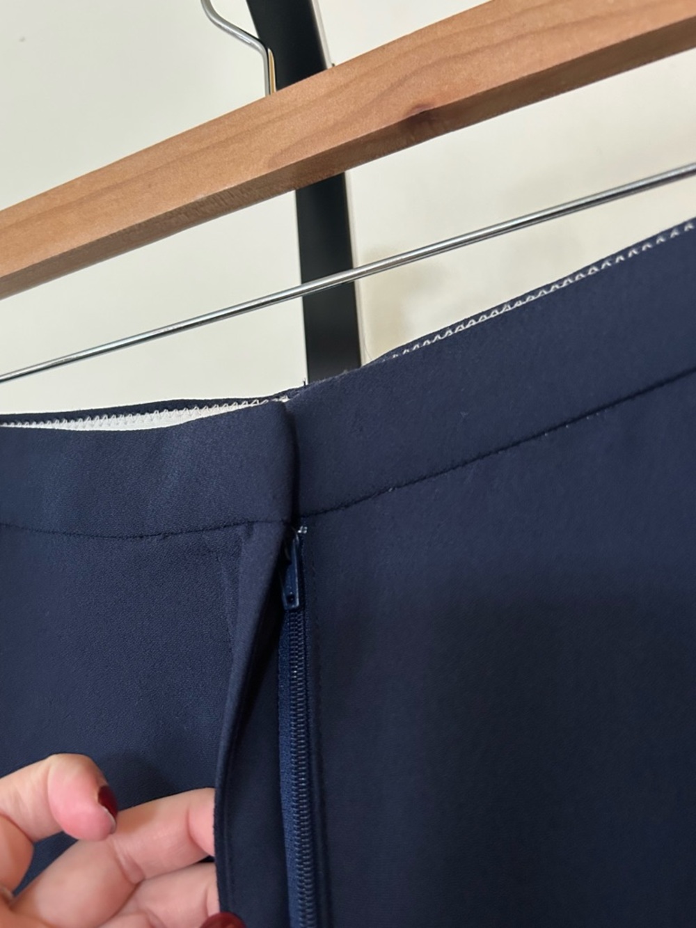 J. Crew Wide-leg Essential Pants City Crepe Trousers Preppy Career Navy Blue 18 - Picture 4 of 7